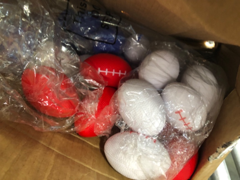 Photo 2 of Funiverse Bulk 24 Pack 4" Foam Patriotic Football Stress Ball - Perfect 4th of July Party Favor or Parade Throw