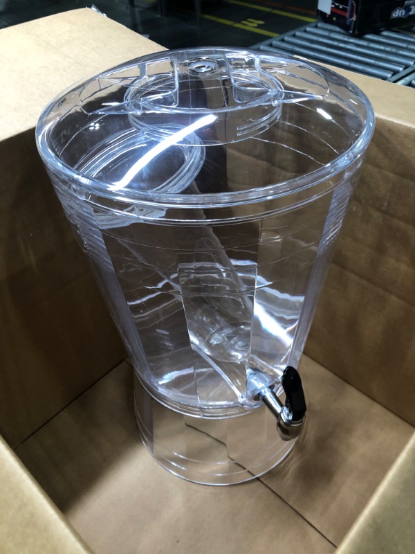 Photo 2 of 3 Gallon Beverage Dispenser Clear Iced Lemonade BPA-free Plastic Drink Dispensers for Home Party with Spigot