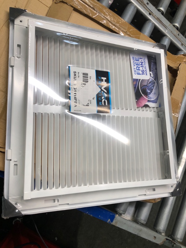 Photo 2 of 14" X 14" STEEL RETURN AIR FILTER GRILLE FOR 1" FILTER - REMOVABLE FRAME - [OUTER DIMENSIONS: 16 5/8" X 16 5/8"]
