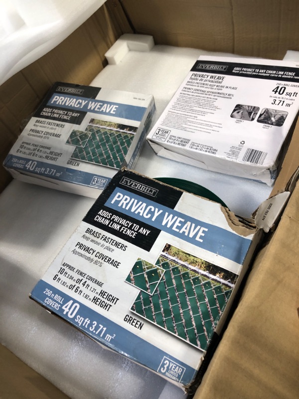 Photo 1 of 3 Packs Everbilt Privacy Weave Brass Fasteners, 250 ft roll Covers, 40sq ft