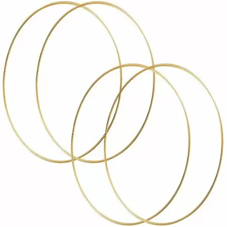 Photo 1 of 2 Pcs HOHIYA 19 Inch Metal Floral Hoop Wreath Large Gold Ring Craft for Christmas Wedd