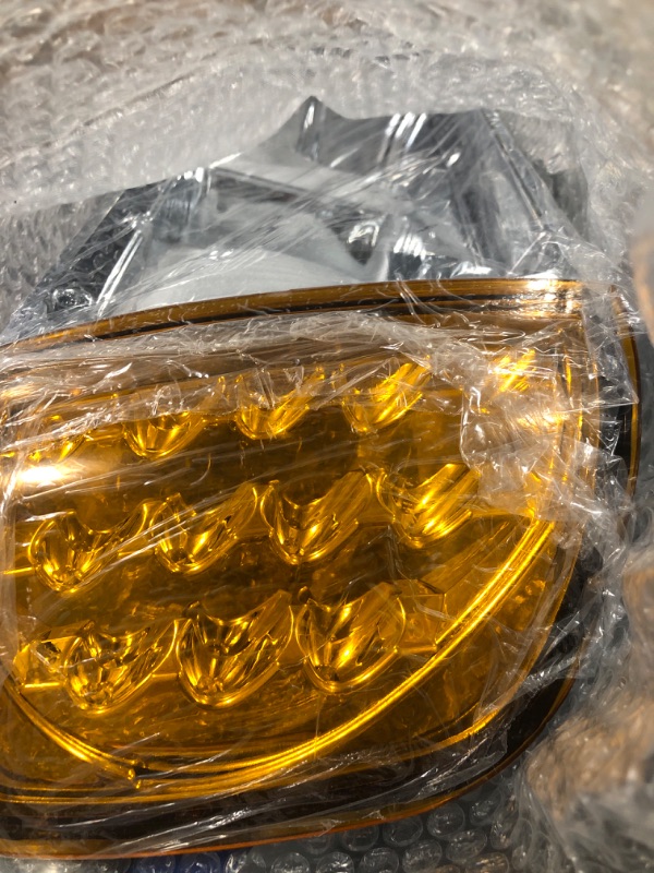Photo 1 of HECASA Headlight Bezel W/Led Compatible With 1989-2002 Freightliner FLD120 Turn Signal Light Lamp 3 Wires Replacement for A06-20738-000 A06-20738-001