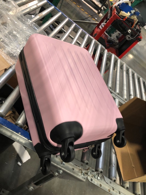 Photo 1 of Kono 19 inch Carry On Luggage Lightweight Hard Shell ABS 4 Wheel Spinner Suitcase (Pink)