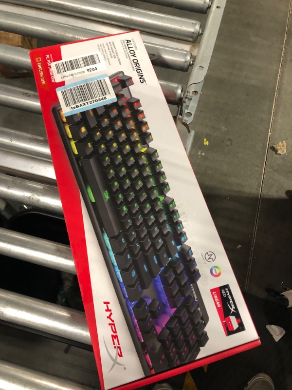 Photo 2 of HyperX Alloy Origins - Mechanical Gaming Keyboard, Software-Controlled Light & Macro Customization, Compact Form Factor, RGB LED Backlit - Linear HyperX Red Switch & Pulsefire Haste