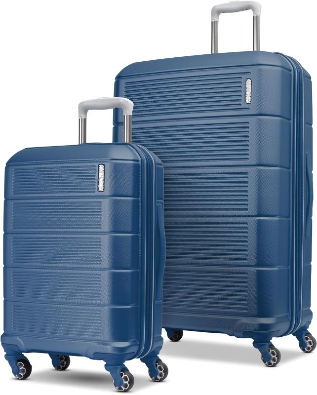 Photo 1 of American Tourister Stratum 2.0 Expandable Hardside Luggage with Spinner Wheels, 2-Piece Set 20/28, Blue
