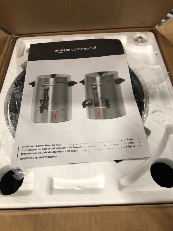 Photo 2 of AmazonCommercial Coffee Urn with 2 Spouts - Aluminum, 60 Cups/9 Liters 60 Cup 2 Spouts