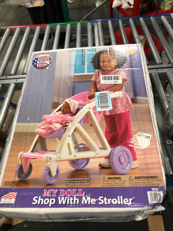 Photo 2 of American Plastic Toys Shop with Me Stroller for Baby Doll, 2-in-1 Stroller and Shopping Cart, Encourages Role Play, Builds Motor Skills for Toddlers Learning to Walk, Pink and Purple, for Ages 2+