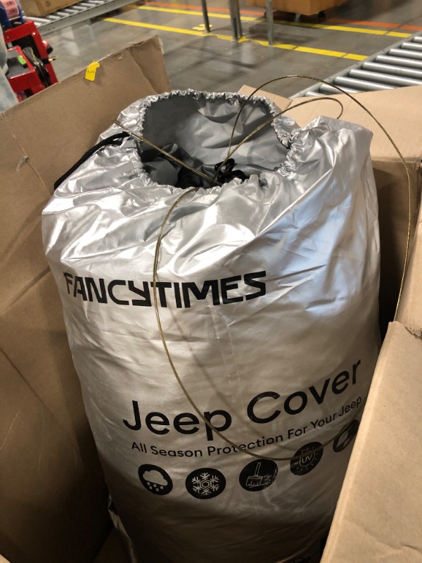 Photo 2 of Waterproof Car Cover Custom Fit for Jeep Wrangler JK JL CJ YJ TJ 2 Door 1987-2023 Waterproof Sun Rain Dust Wind Snow Protection with Driver Door Zipper Silver Custom Fit Jeep Wrangler 2 Door Silver