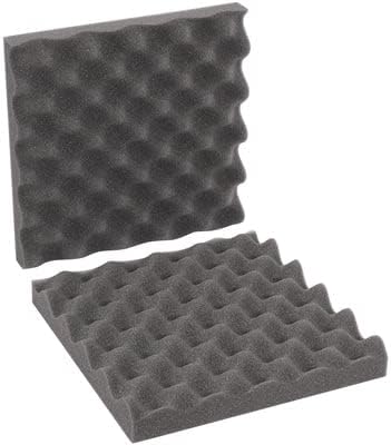 Photo 1 of  All Supply Convoluted 2 Inch 12in W x 12in L Egg Crate Panels Acoustic Foam Sound Proof Wall Tiles, 6 Pack 2x12x12 (6pack Convoluted)