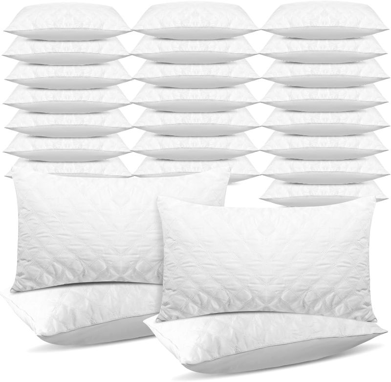 Photo 2 of 20 Pack Queen Size Pillows for Sleeping Soft Bed Pillow Inserts Hotel Pillows in Bulk for Stomach, Back and Side Sleepers Machine Washable, 30 x 19 Inches