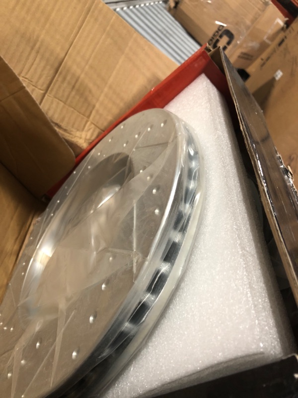 Photo 1 of A-Premium 11.9 in(302mm) Front Drilled and Slotted Disc Brake Rotors + Ceramic Pads Kit Compatible with Chrysler, Dodge, Ram & Volkswagen Models - Town & Country, Grand Caravan, Journey, Routan, 6PC