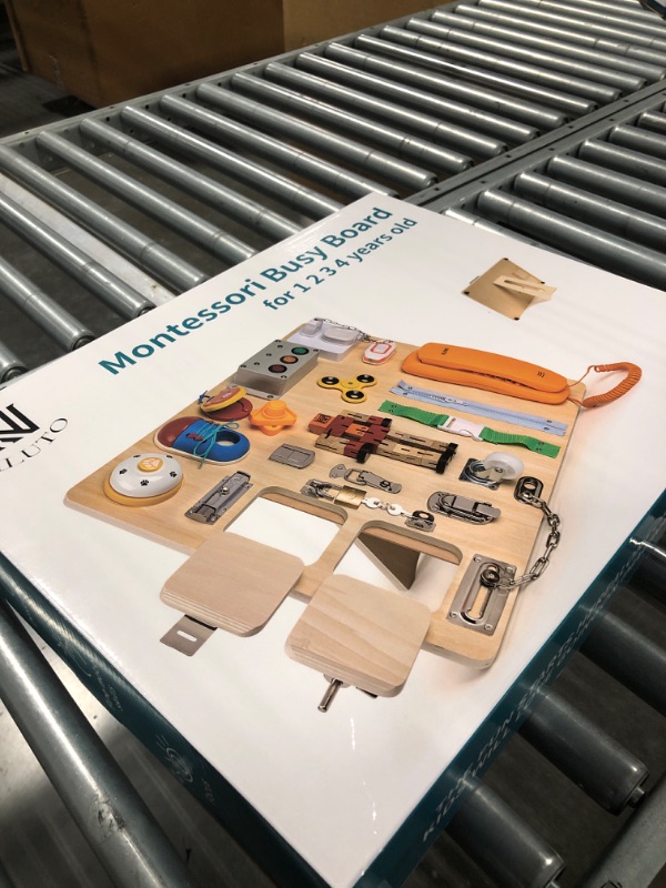 Photo 1 of NILUTO Montessori Busy Board for Toddlers-Busy Board Toys Learn to Dress Toys for 3 - 12 Year Old Kids - Learning Toy for Airplane or Car Travel-20-in-1 Busy Board (Busy board04)