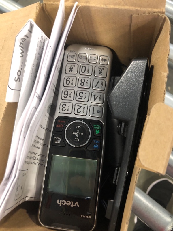 Photo 1 of VTECH VS112-2 DECT 6.0 Bluetooth 2 Handset Cordless Phone for Home with Answering Machine, Call Blocking, Caller ID, Intercom and Connect to Cell (Silver & Black) Silver 2 Handsets Phone
