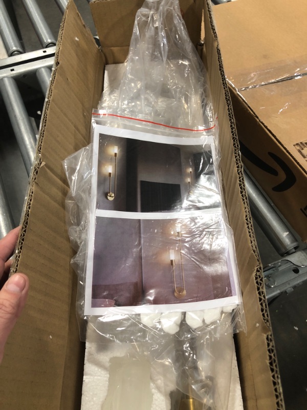 Photo 1 of Fang Yan Mei Modern Wall Sconce Glass Shade Wall lamp Mid Century Modern Glod Wall Light Fixture Bedroom Bedside Bathroom Lighting Living Room Background Wall Sconce?Right-Short?