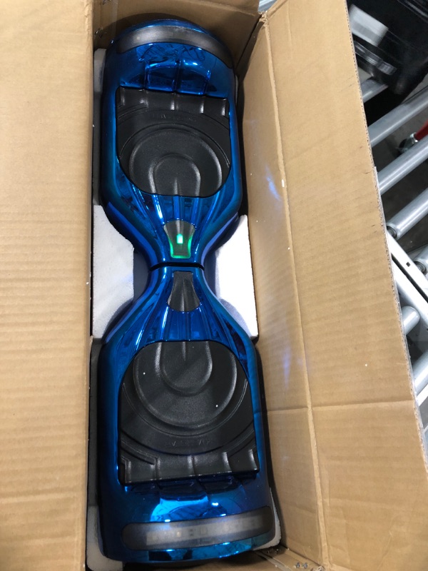 Photo 1 of Flash Wheel Hoverboard 6.5 Bluetooth Speaker with LED Light Self Balancing Wheel Electric Scooter - Chrome Blue
