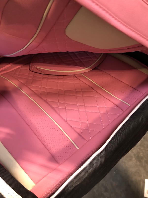 Photo 3 of Car Seat Covers Full Set, Super Luxurious Heavy Duty Waterproof Leather Automotive Vehicle Cover for Cars SUV Pick-up Truck, Universal Non-Slip Seat Pink Car Accessories (Full Set/Pink)