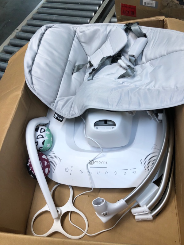 Photo 3 of 4moms MamaRoo Multi-Motion Baby Swing, Bluetooth Baby Swing with 5 Unique Motions, Grey