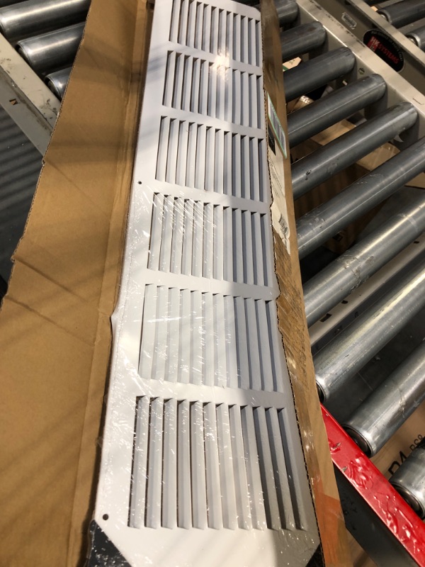 Photo 3 of Amazon Basics Return Air Grille Duct Cover for Ceiling and Wall White 30" W X 6” H 1 Pack 30" W X 6” H Air Grille Duct Cover White