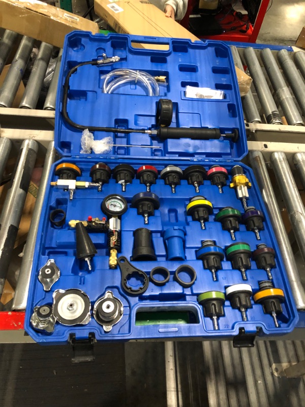 Photo 3 of ATPEAM 34PCS Coolant System Pressure Tester Kit | Radiator Pressure Tester Kit Vacuum Tester Automotive for Radiator Leak Test & Coolant Fill Purge Service for Cars Trucks