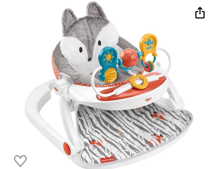 Photo 1 of Fisher-Price Baby Portable Baby Chair Premium Sit-Me-Up Floor Seat with Snack Tray and Toy Bar,Plush Seat Pad, Peek-a-Boo Fox