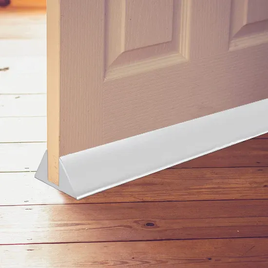 Photo 1 of Absolute Living Triangular Door Draft Stopper - (Upgraded) Snug and Flush - Block Wind, Light, and Dust - Adjustable Door Draft Blocker - 2" Tall Under The Door Draft Guard (35.5" Cuttable) - White