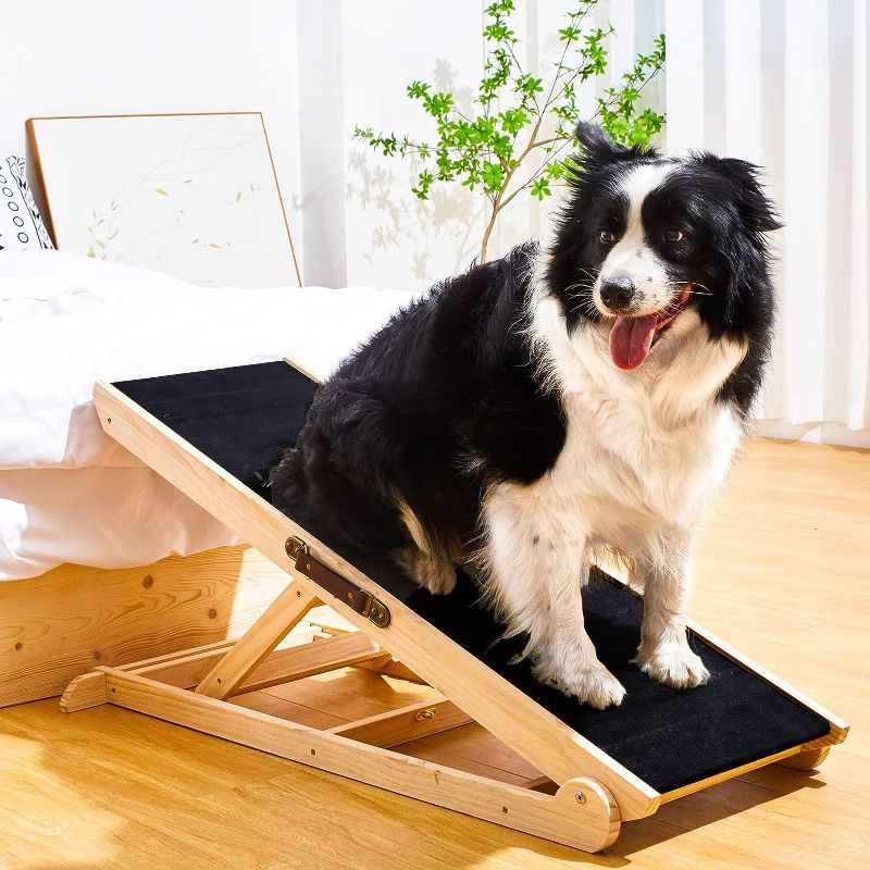 Photo 1 of Woohoo Dog Ramp - with Innovative Non-Slip Rubber Mat - for Couch and Bed - 41" Long and Adjustable from 14" to 24" - Great for Pets of All Ages