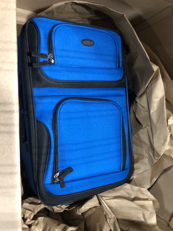 Photo 4 of U.S. Traveler Rio Rugged Fabric Expandable Carry-on Luggage Set, Royal Blue, 2 Wheel 2 Wheel Royal Blue