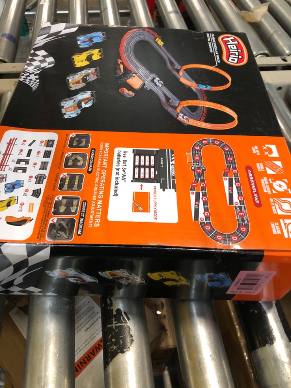 Photo 2 of Electric Slot Car Race Track Sets for Boys 6+ Year Old, 4 Slot Cars 1:43 Scale with Headlights, 2 Loops, Lap Counter, 2 Controllers, Dual Racing 2 Player Game, Gifts Toys for Boy Kids Age 6 7 8-12