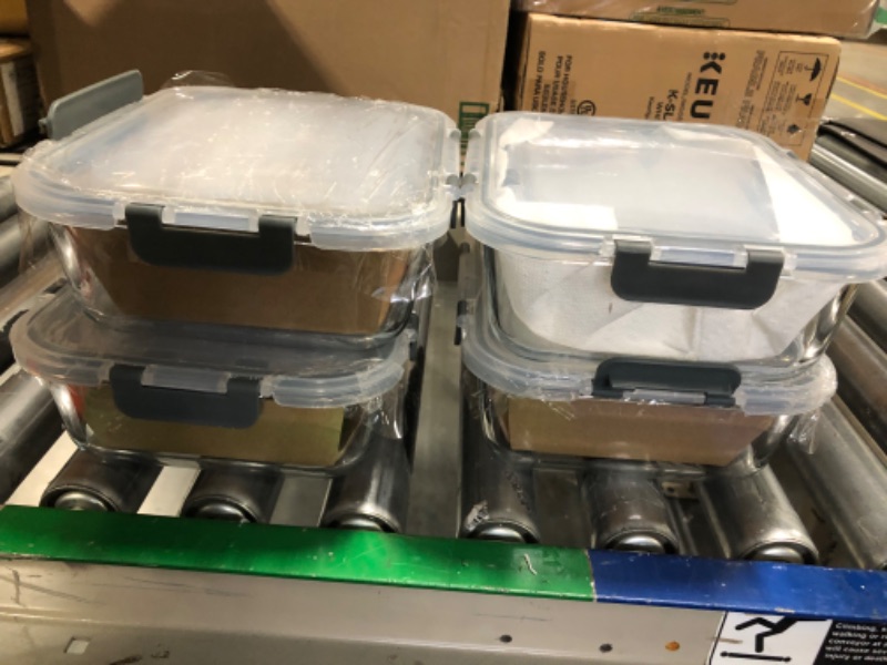 Photo 1 of [8-Pack,Glass Meal Prep Containers,Glass Food Storage Containers,Airtight Glass lunch Containers with Lids - BPA-Free Microwave, Oven, Freezer and Dishwasher Gray