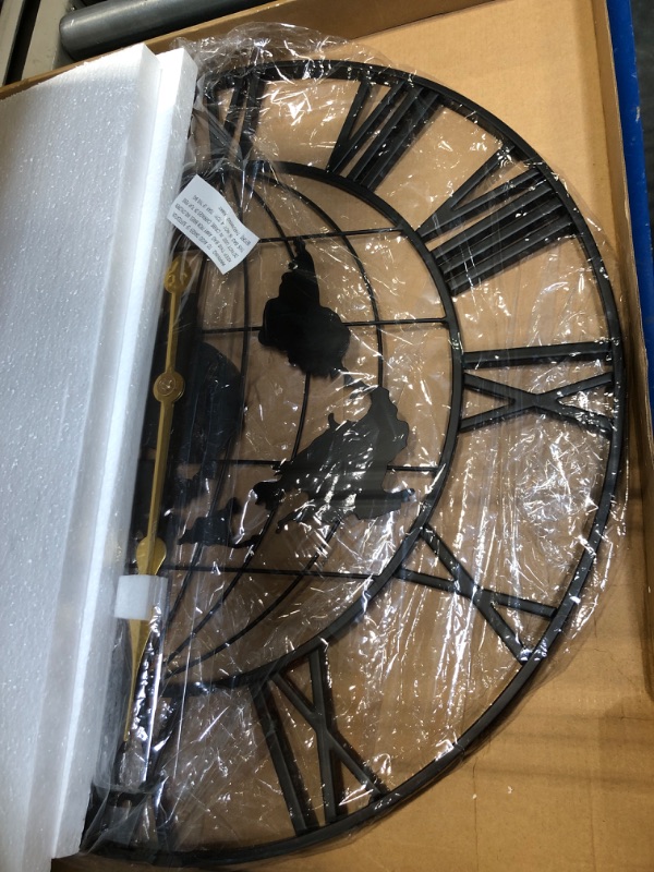 Photo 1 of Large World Map Wall Clock, Metal Minimalist Modern Clock, Round Silent Non-Ticking Battery Operated Wall Clocks for Living Room/Home/Kitchen/Bedroom/Office/School Decor (24 Inch) Black One Size