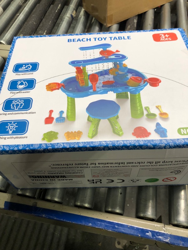 Photo 1 of Kids Sand Water Table Toys for Toddlers, 3-Tier Outdoor Sand and Water Play Table Toys for Toddlers Kids, Water Sensory Activity Tables Beach Toys for Outside Backyard for Toddlers Age 1-3 3-5