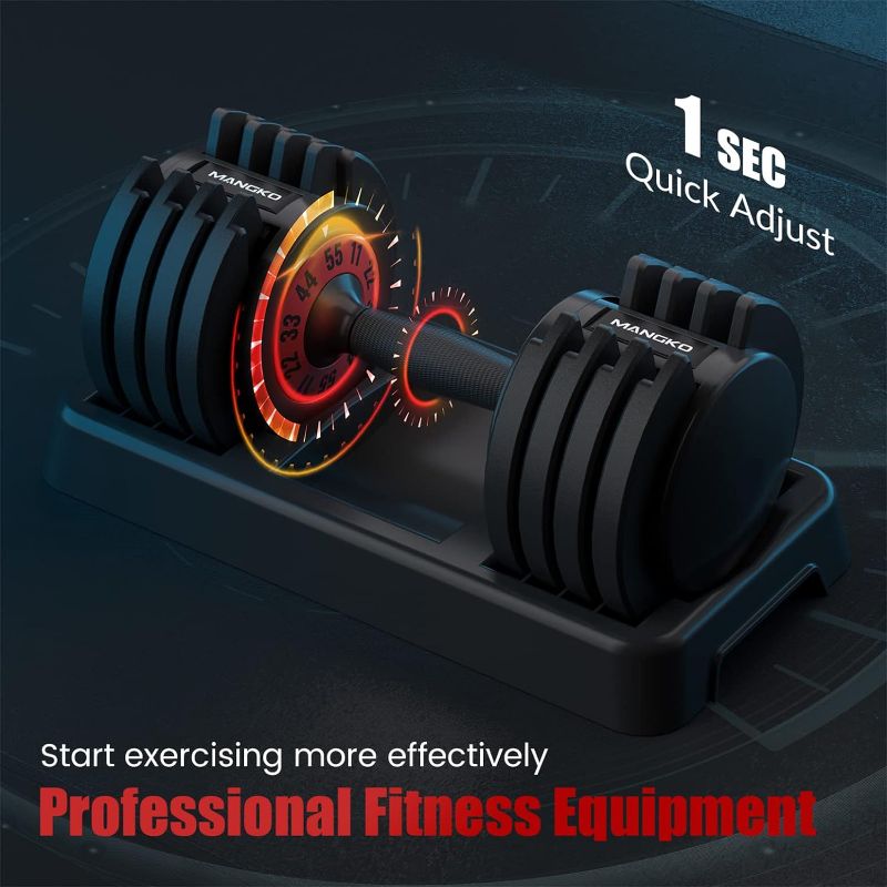 Photo 1 of Adjustable Dumbbell 25/55LB 5 In 1 Single Dumbbell for Men and Women Multiweight Options Dumbbell with Anti-Slip Nylon Handle Fast Adjust Weight for Home Gym Full Body Workout Fitness