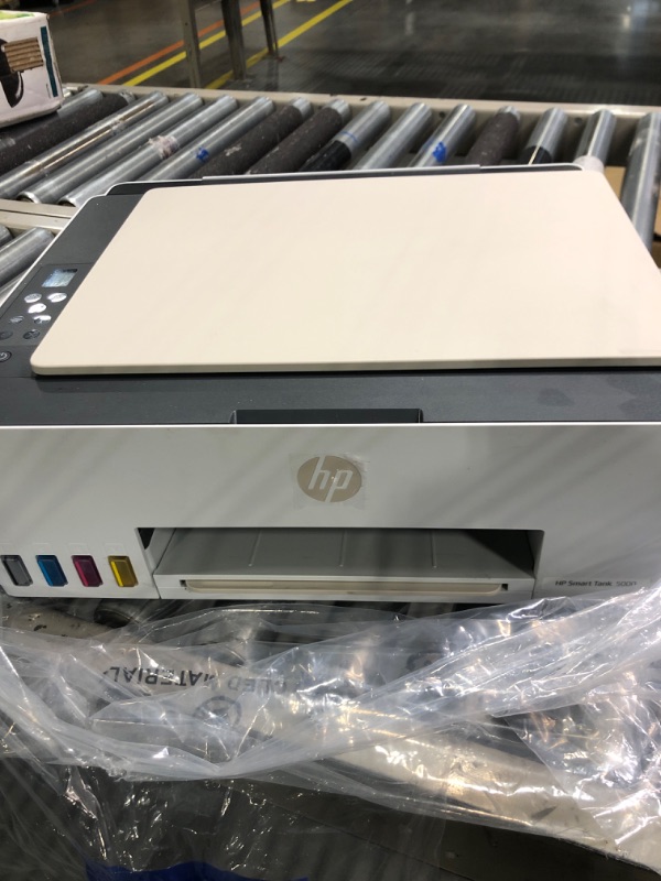 Photo 3 of HP Smart Tank 5000 Wireless All-in-One Ink Tank Printer with up to 2 years of ink included, mobile print, scan, copy, white, 17.11 x 14.23 x 6.19