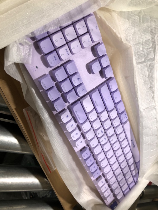 Photo 3 of seenda Wireless Mechanical Purple Colorful Keyboard, Tactile Quiet Keyboard with Low Profile, Bluetooth/2.4G Connection, Rechargeable Backlit Keyboard, Programmable for Mac/iPad/Windows/Android