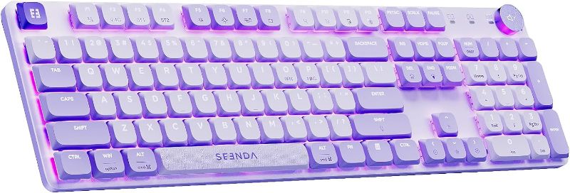 Photo 1 of seenda Wireless Mechanical Purple Colorful Keyboard, Tactile Quiet Keyboard with Low Profile, Bluetooth/2.4G Connection, Rechargeable Backlit Keyboard, Programmable for Mac/iPad/Windows/Android