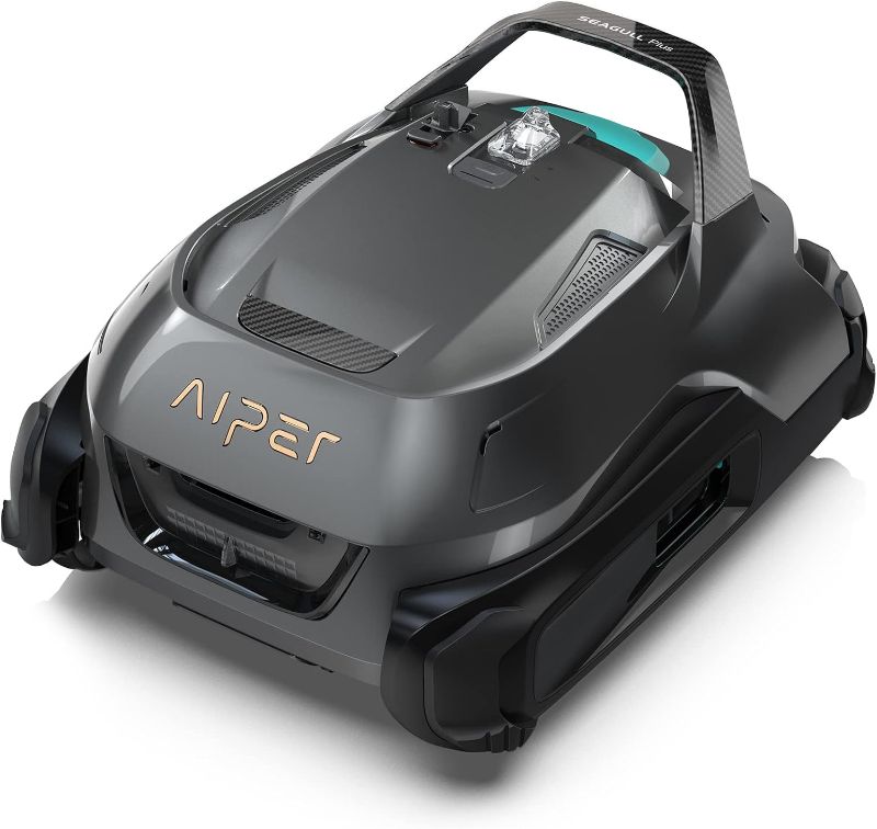 Photo 1 of 2023 Upgrade) AIPER Seagull Plus Cordless Pool Vacuum, Robotic Pool Cleaner Lasts 110 Min, Stronger Power Suction, LED Indicator, Ideal for Above/In-Ground Flat Pools up to 60 Feet