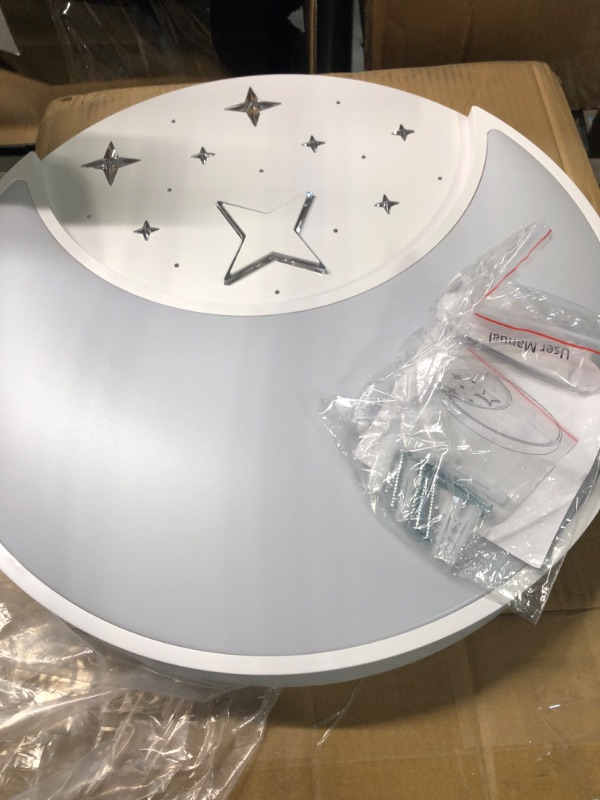 Photo 2 of 15.75 Inch Flush Mount Ceiling Lights for Kids, 30W Large Modern LED Ceiling Lamp, 3000K/4500K/6500K Selectable, Moon and Star Ceiling Light Fixture for Children's Room Bedroom Nursery Playroom