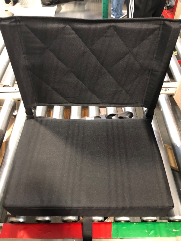 Photo 3 of  Stadium Seats for Bleachers, Bleacher Seats with Padded Active Foam Backs and Cushion, Portable Stadium Seats with Back Support and Shoulder Strap BLACK 1