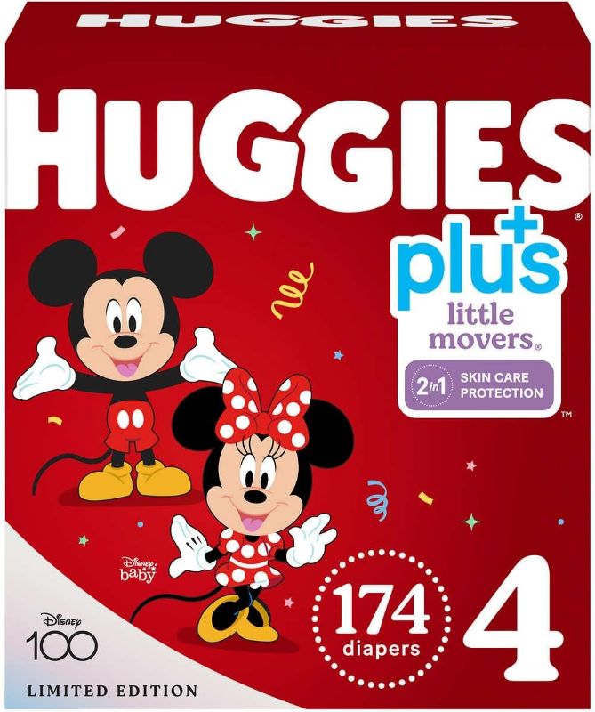 Photo 1 of Huggies Little Movers Plus Diapers, Size 4 (174-Count) Size 4 (174 Count)