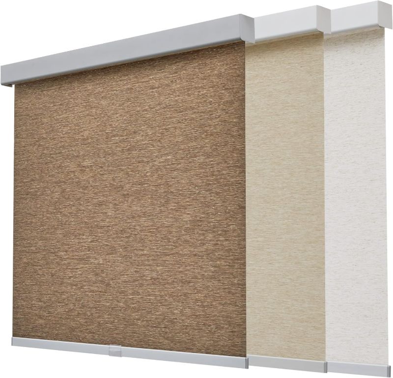 Photo 1 of 
Tonature Custom Size Free-Stop Shades with Valance, Natural Woven Cordless Blinds, Light Filtering Roller Shades for Home, Room Darkening Roller Window Shades, Door Blinds for Windows (Beige