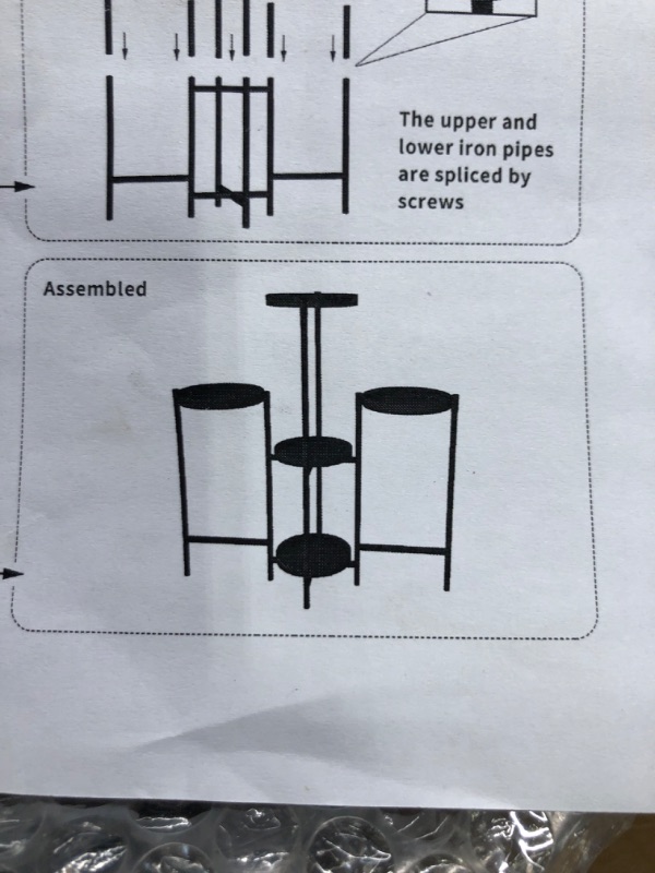 Photo 4 of 4 Tier Plant Stand Indoor Outdoor Metal,Tall Plant Stands Corner Flower Stand Multiple Planter Display Rack for Patio Balcony Living Room Office Garden, (Black) 4 Tier black