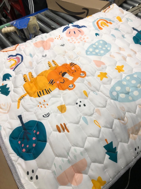 Photo 3 of Baby Play Mat 71" X 79",Foldable Baby Play Mat, Non-Slip Cushioned Baby Playpen Mat for Playing, Baby Playmat Floor Mat for Infants, Babies, Toddlers,Machine Washable for Easy Care. 71*79 Forest Party