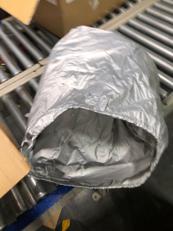Photo 1 of Amazon Basics Silver Weatherproof Car Cover - 150D Oxford, Sedans up to 200"