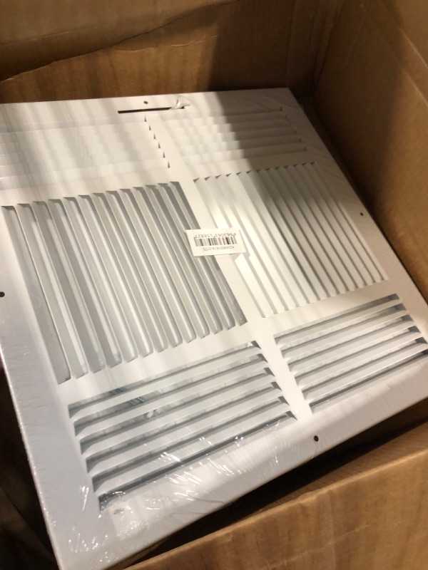 Photo 3 of 14"x 14" (Duct Opening Size) 4-Way Stamped Face Steel Ceiling/sidewall Air Supply Register - Vent Cover - Actual Outside Dimension 15.75" X 15.75"