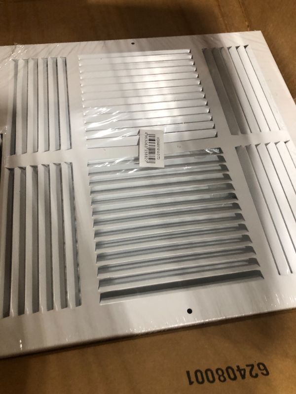 Photo 4 of 14"x 14" (Duct Opening Size) 4-Way Stamped Face Steel Ceiling/sidewall Air Supply Register - Vent Cover - Actual Outside Dimension 15.75" X 15.75"