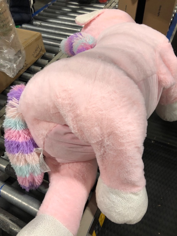 Photo 4 of Animal Adventure | Sqoosh2Poof Giant, Cuddly, Ultra Soft Plush Stuffed Animal with Bonus Interactive Surprise - 44" Unicorn