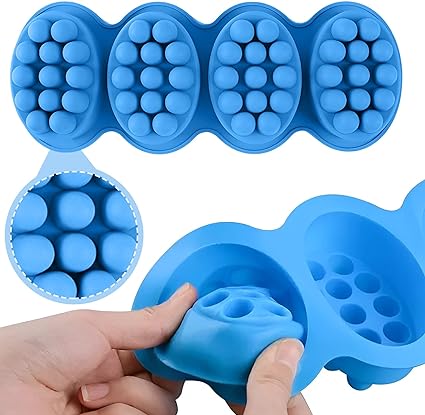 Photo 1 of 3D Soap Massage Silicone Mold, Handmade Massage Bar Soap Molds for Soap Making, Easy Release Nonstick Soaps Making Soap Molds for DIY Making (Blue)
