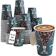 Photo 1 of 12 oz Paper Coffee Cups - 180 Count, Disposable Cups 12 Ounce Zipper Pattern Cups for Hot/Cold Beverage Drinking