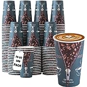 Photo 1 of 16 oz Paper Coffee Cups - 180 Count, Disposable Cups 16 Ounce Zipper Pattern Cups for Hot/Cold Beverage Drinking