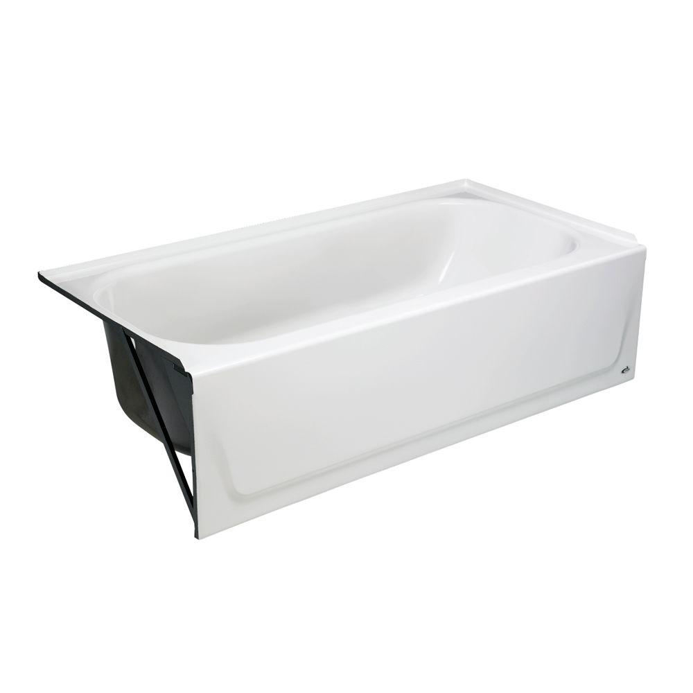 Photo 1 of  Bootz Industries Maui 60 in. X 30 in. Soaking Bathtub with Left Drain in White 